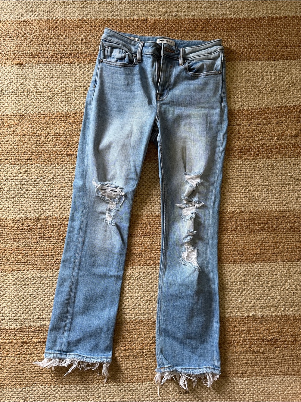 Vigoss Light Blue Distressed Flare Jeans